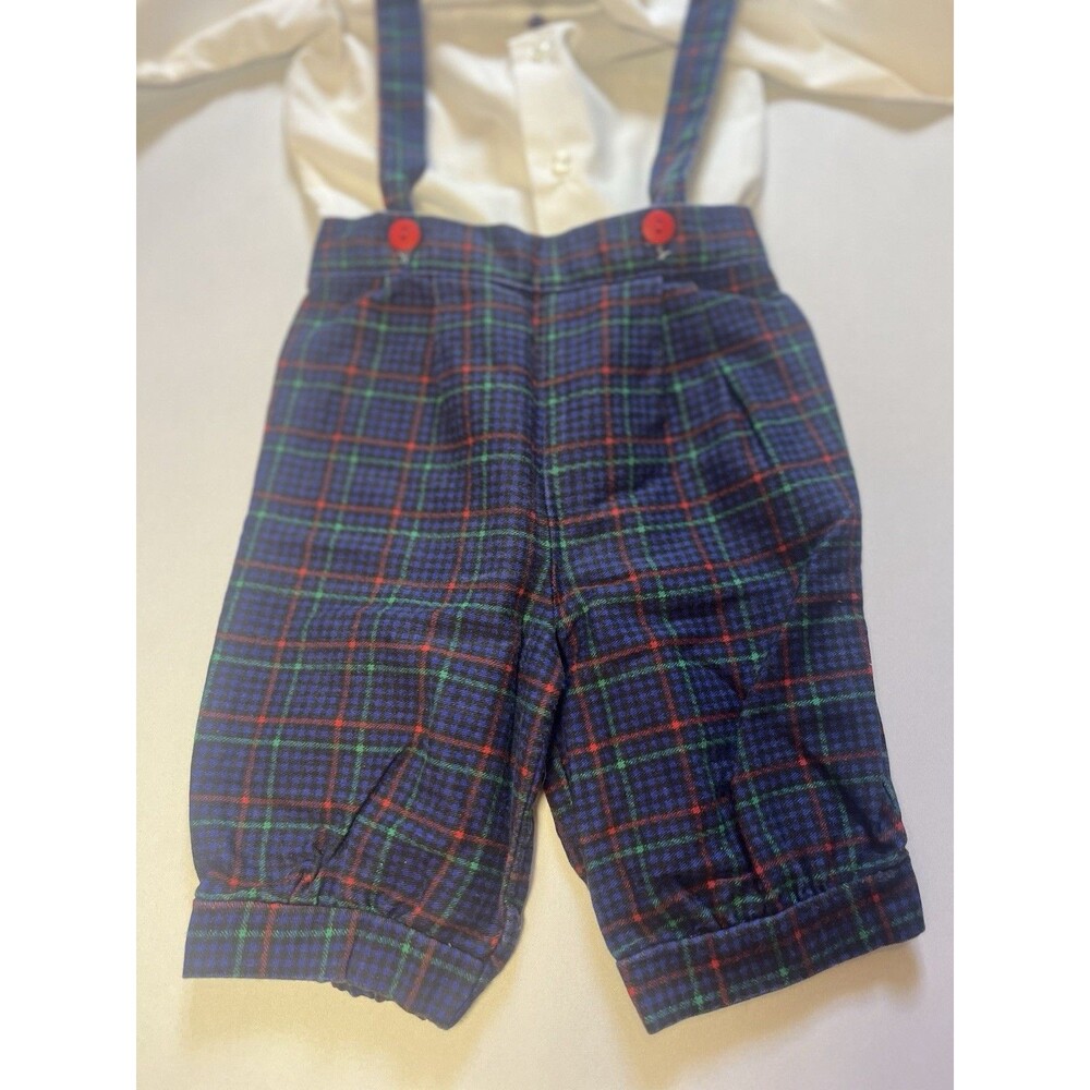 Vintage Great Guy Infant Nutcracker Embroidered Plaid Suspender Outfit USA 18M - Picture 14 of 15
